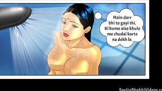 चचेरे भाई के साथ बिताएं चुदाई पलों को याद कर शॉवर में हस्तमैथून करती सविता भाभी